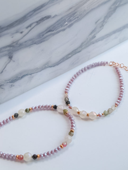 Steinarmband Roségold - Blush - Lovesign - Handmade in Tyrol