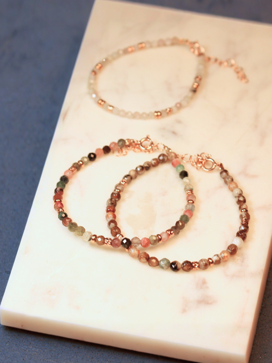 Steinarmband Roségold - Yade - Lovesign - Handmade in Tyrol