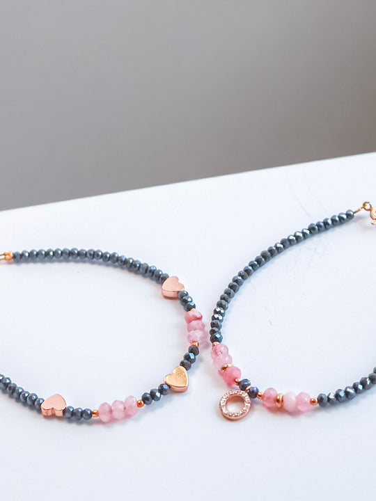 Steinarmband Roségold - Celine - Lovesign - Handmade in Tyrol