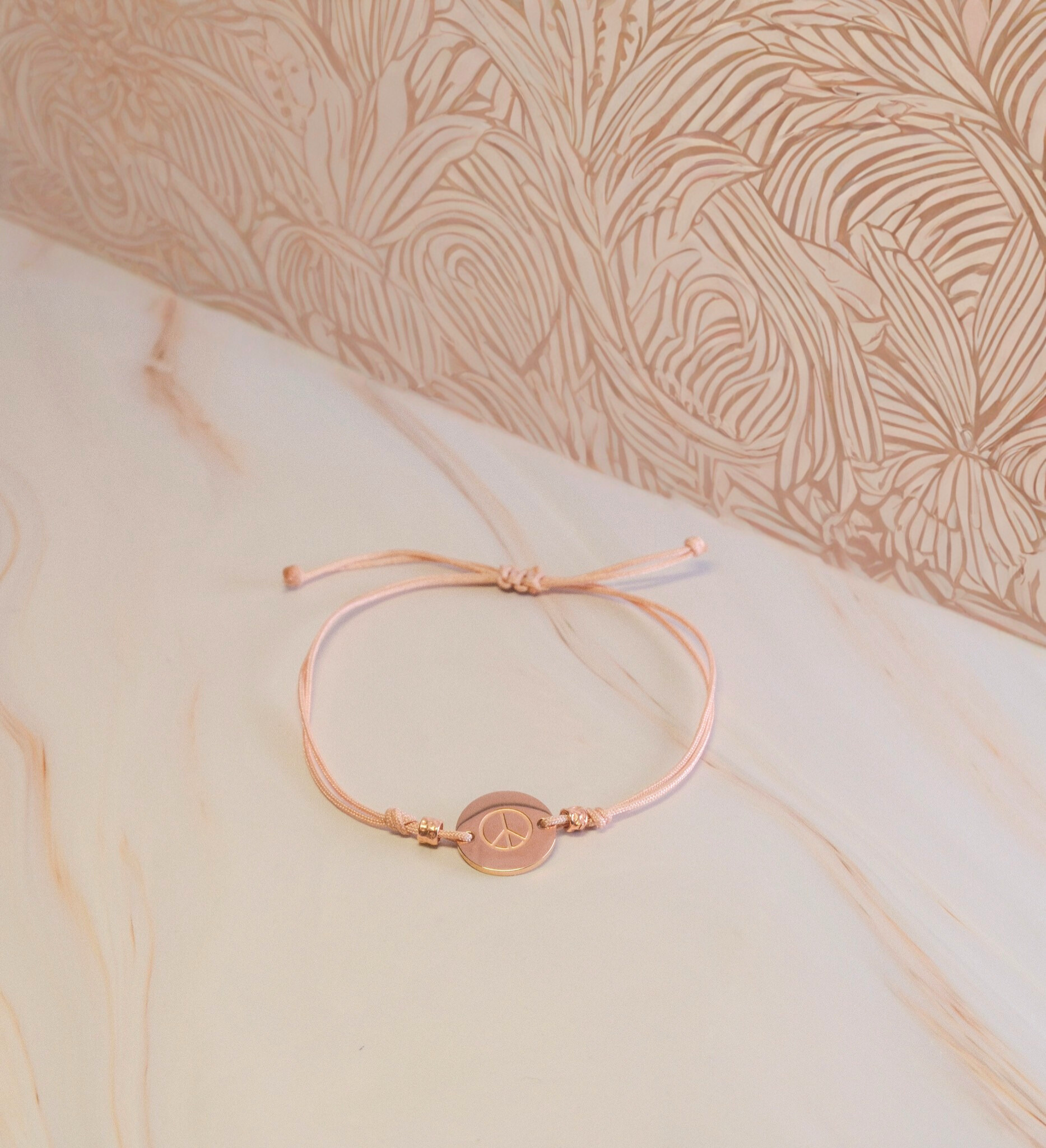 Nylon Armband Peace Roségold