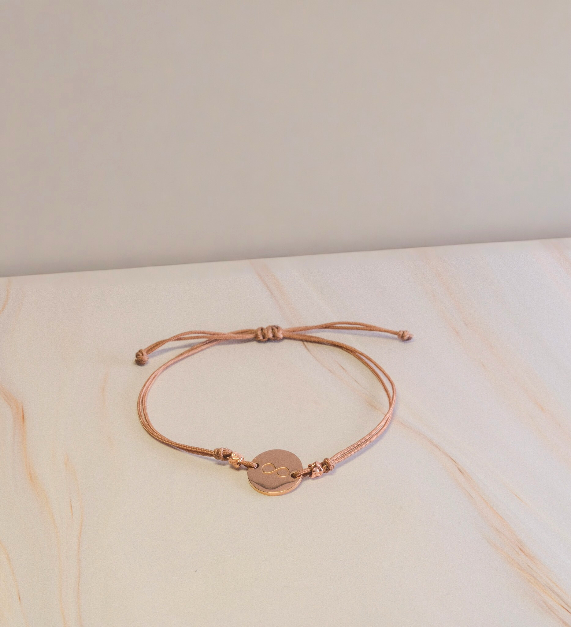 Nylon Armband Infinity Roségold