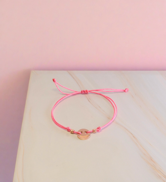Nylon Armband Smiley Roségold
