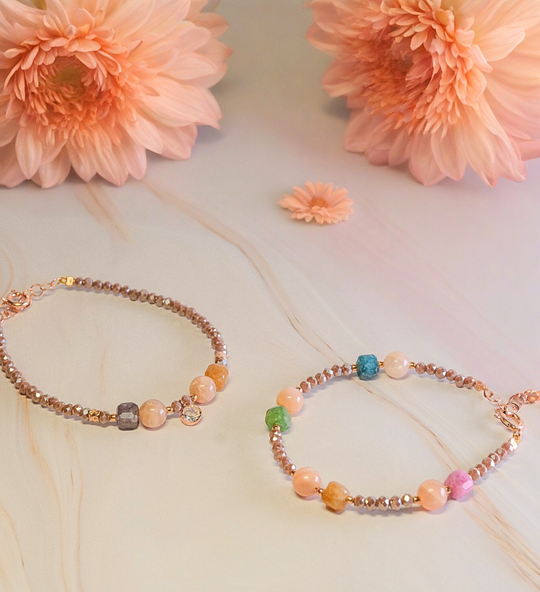 Steinarmband Roségold - Luce - Lovesign - Handmade in Tyrol