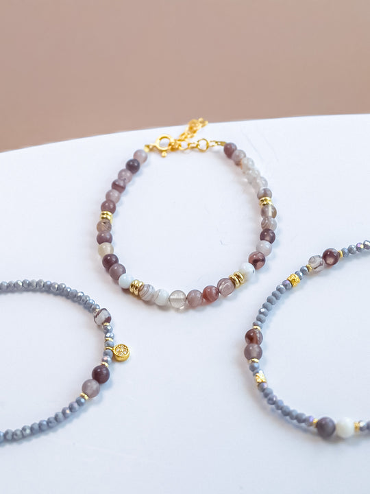 Steinarmband Gelbgold - Maris - Lovesign - Handmade in Tyrol