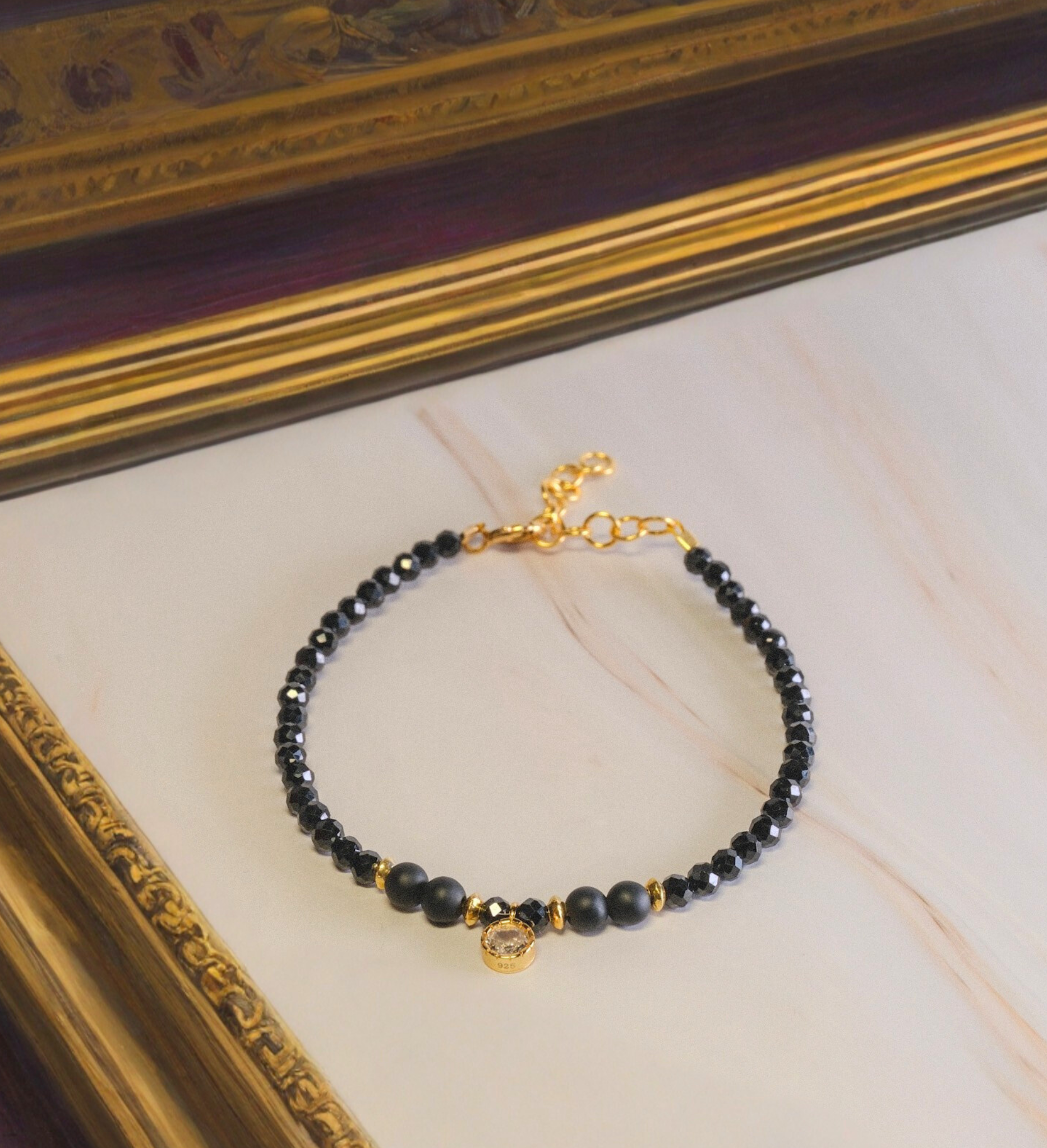 Steinarmband Gelbgold - Dorata - Lovesign - Handmade in Tyrol