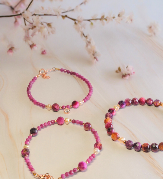 Steinarmband Roségold - Capri - Lovesign - Handmade in Tyrol