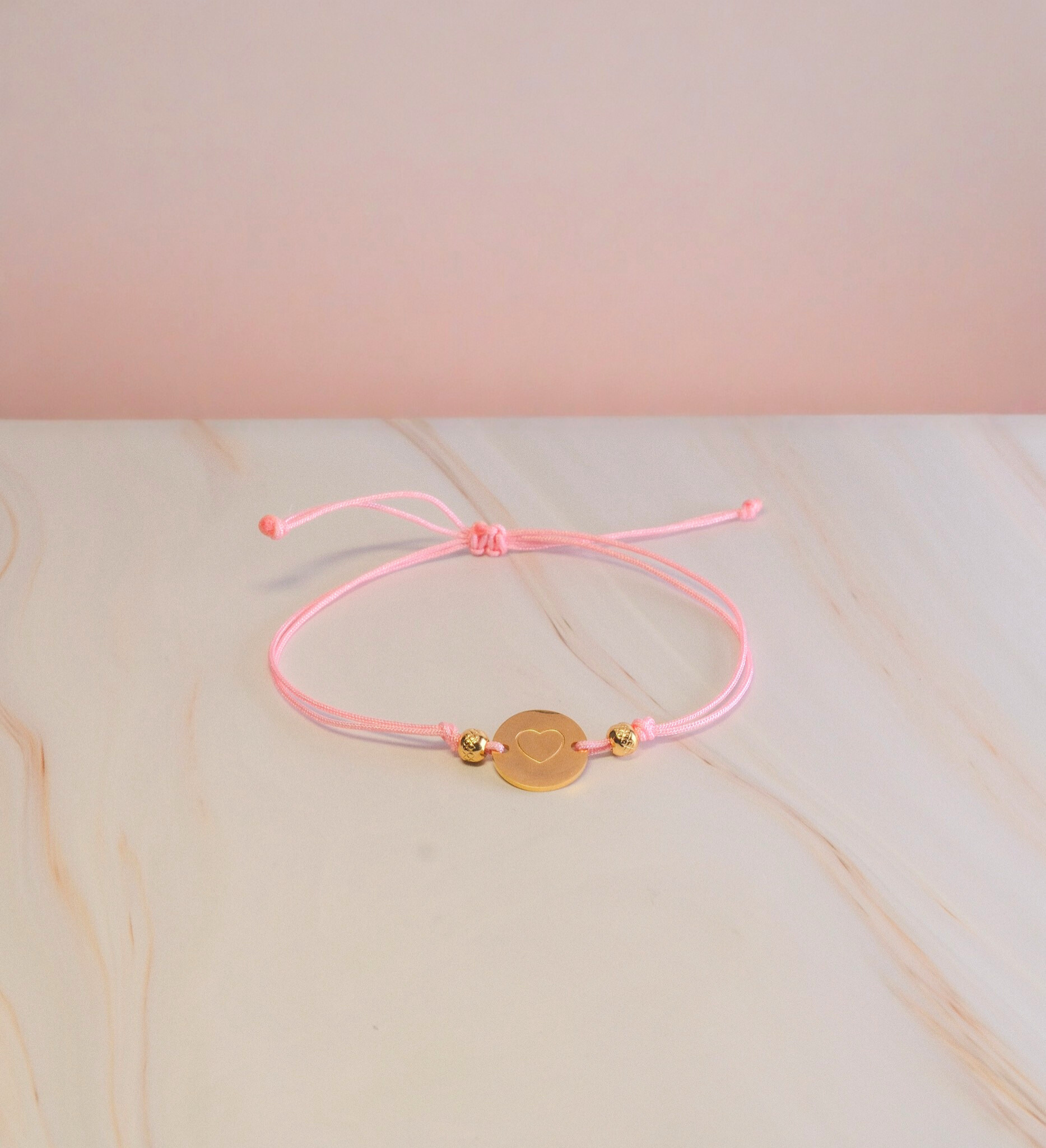 Nylon Armband Heart Gold