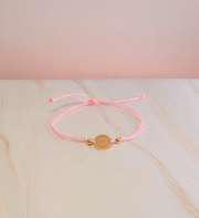 Nylon Armband Heart Gold