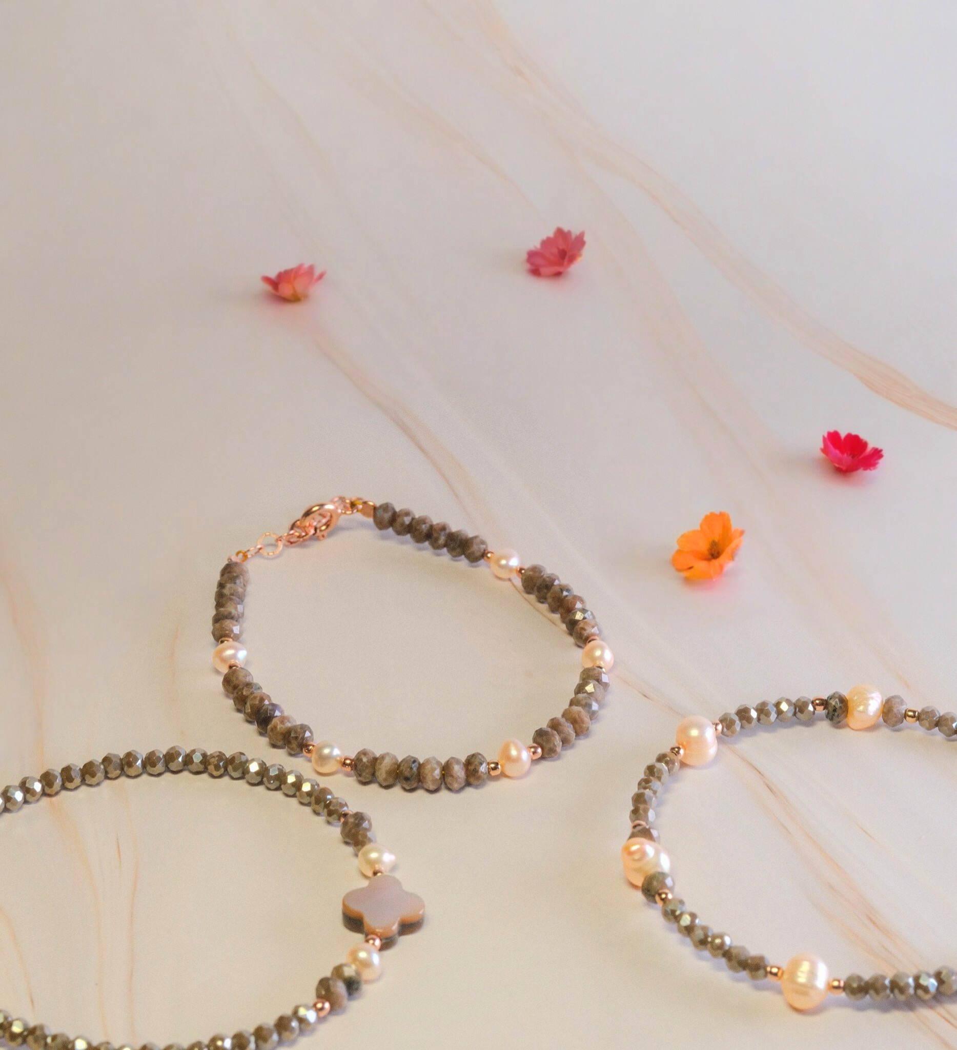 Steinarmband Roségold - Verona - Lovesign - Handmade in Tyrol