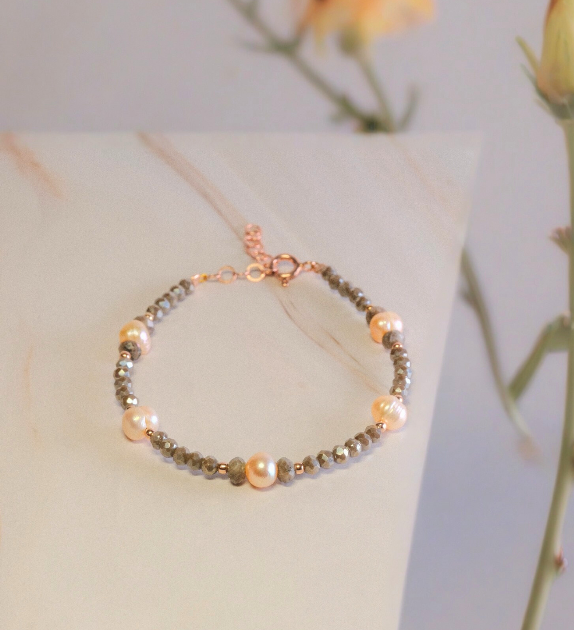 Steinarmband Roségold - Verona - Lovesign - Handmade in Tyrol