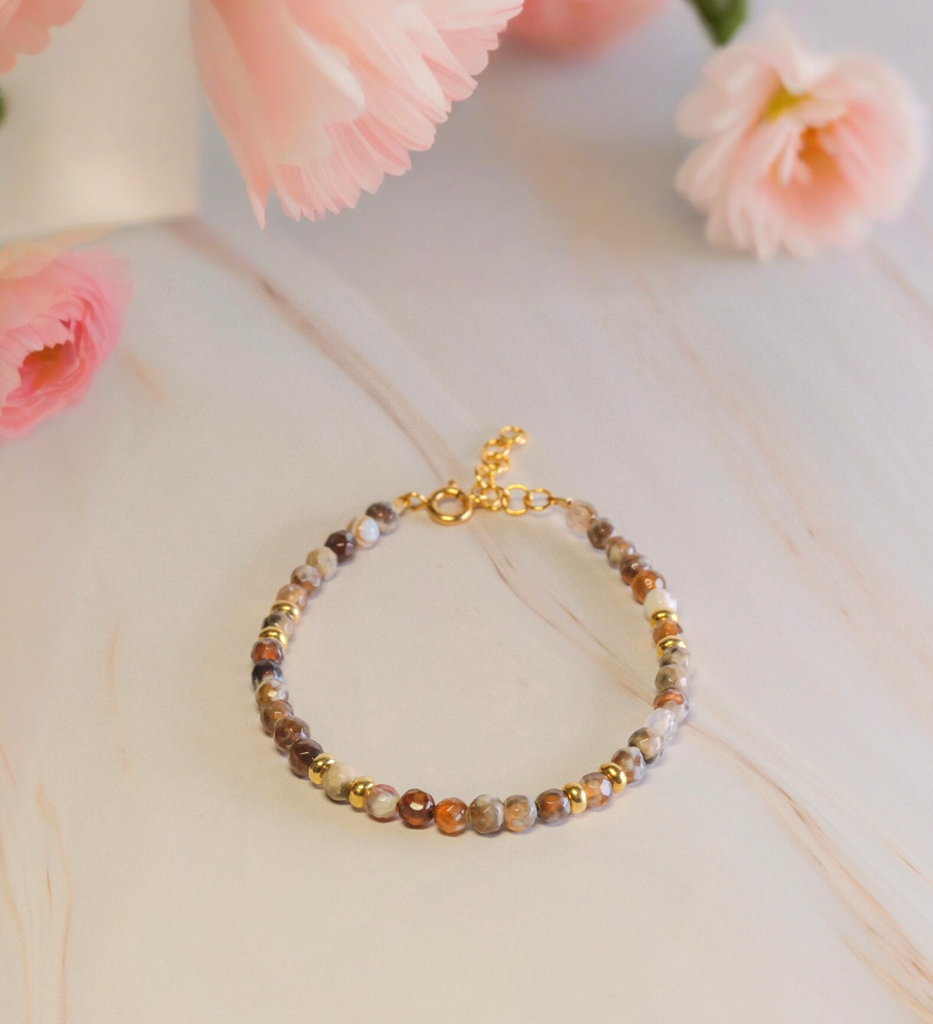 Steinarmband Gelbgold - Seta - Lovesign - Handmade in Tyrol