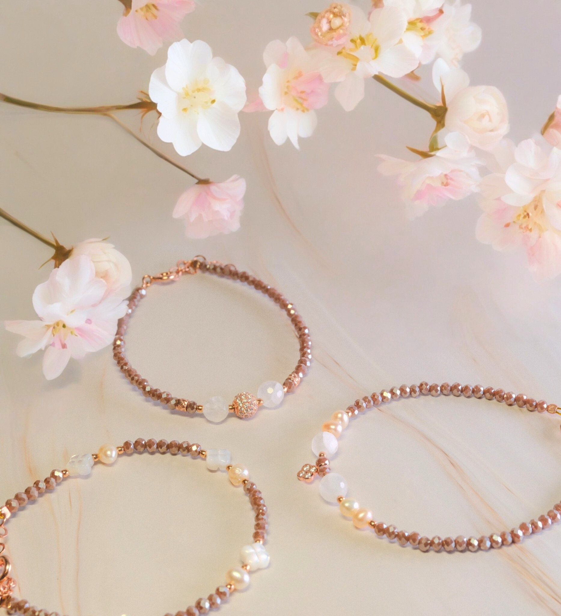 Steinarmband Roségold - Riviera - Lovesign - Handmade in Tyrol