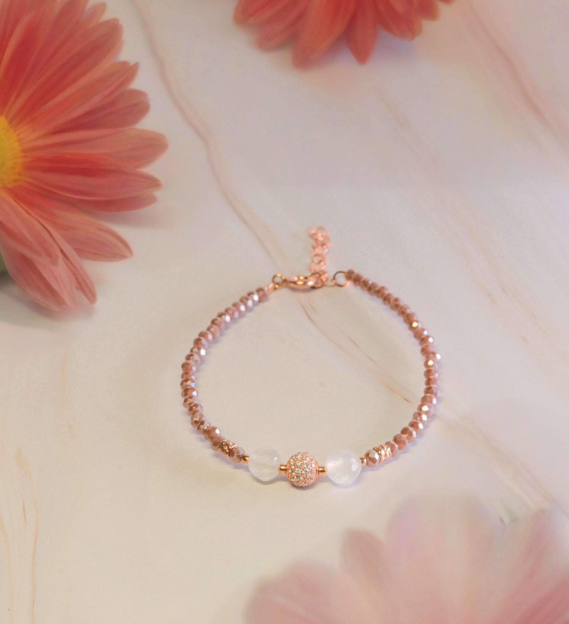 Steinarmband Roségold - Riviera - Lovesign - Handmade in Tyrol