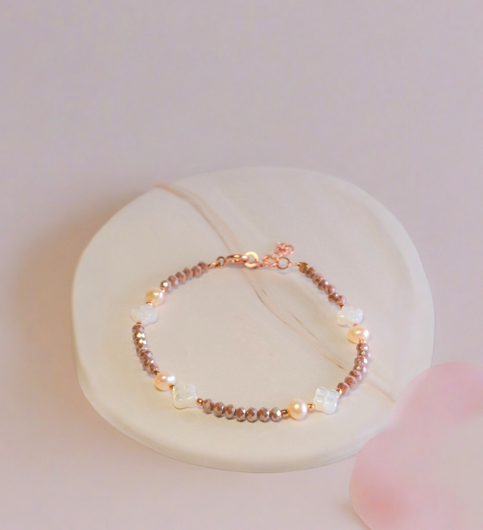 Steinarmband Roségold - Riviera - Lovesign - Handmade in Tyrol