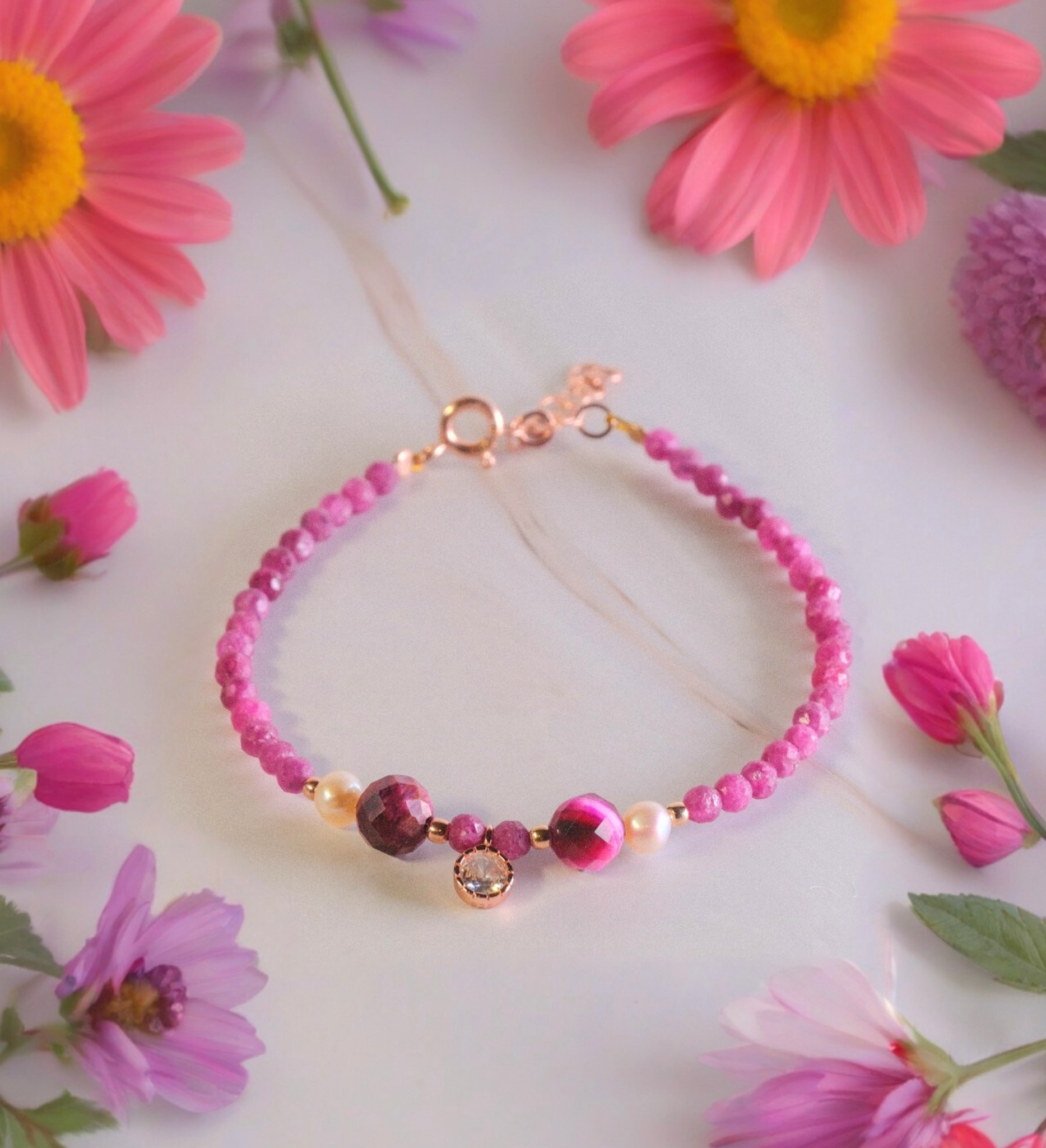 Steinarmband Roségold - Capri - Lovesign - Handmade in Tyrol