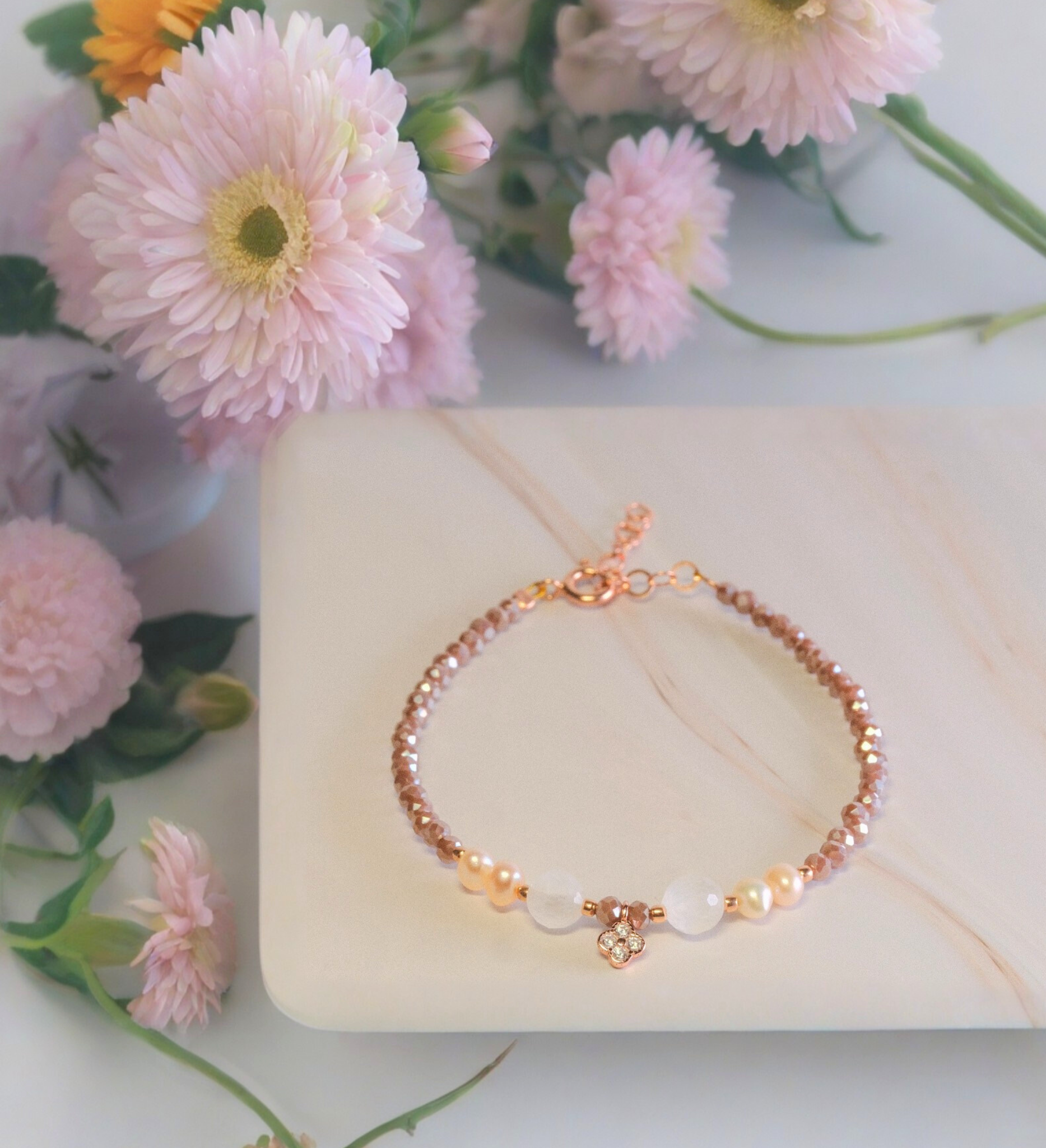 Steinarmband Roségold - Riviera - Lovesign - Handmade in Tyrol