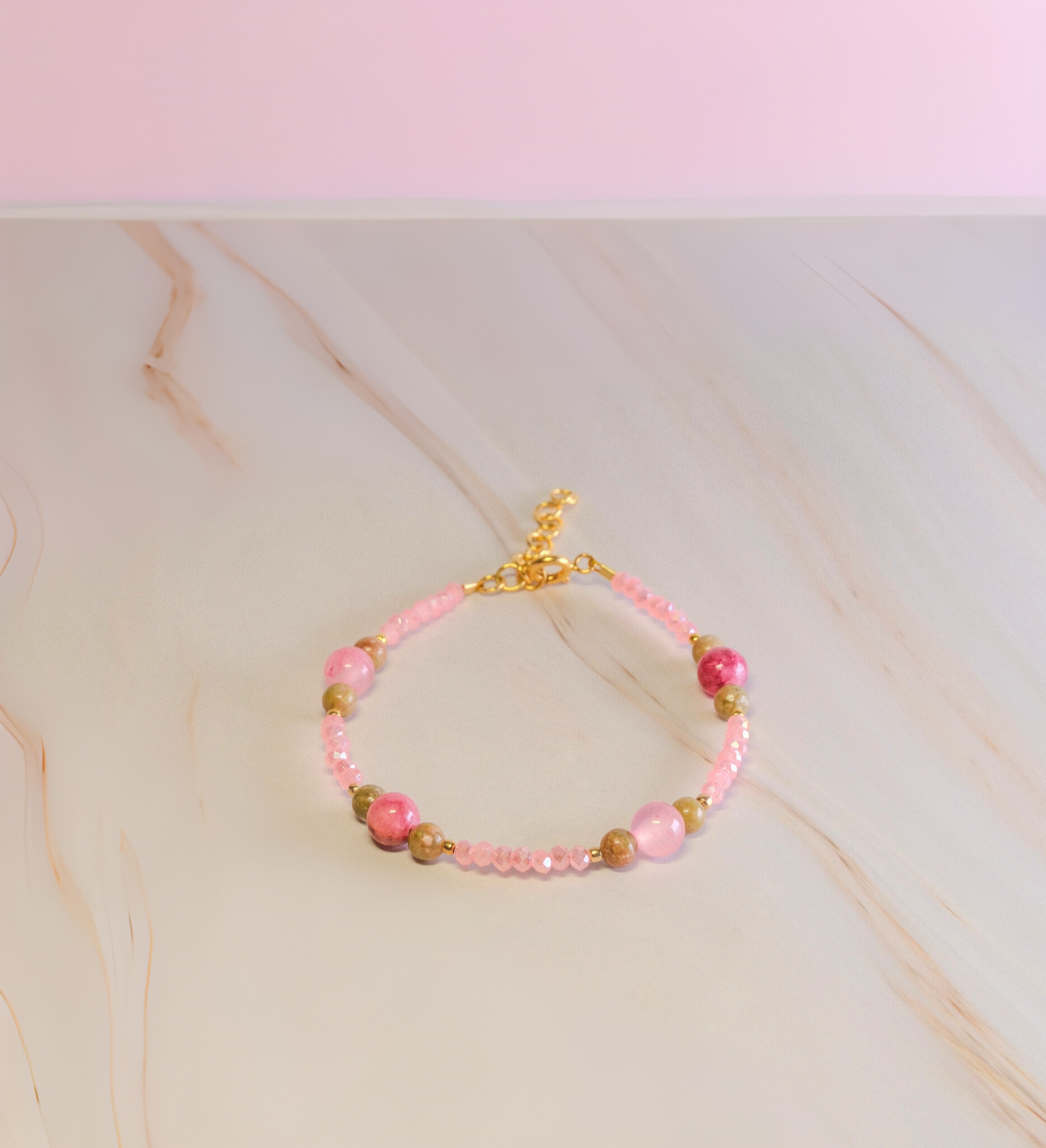 Steinarmband Gelbgold - Vivo Oro - Lovesign - Handmade in Tyrol