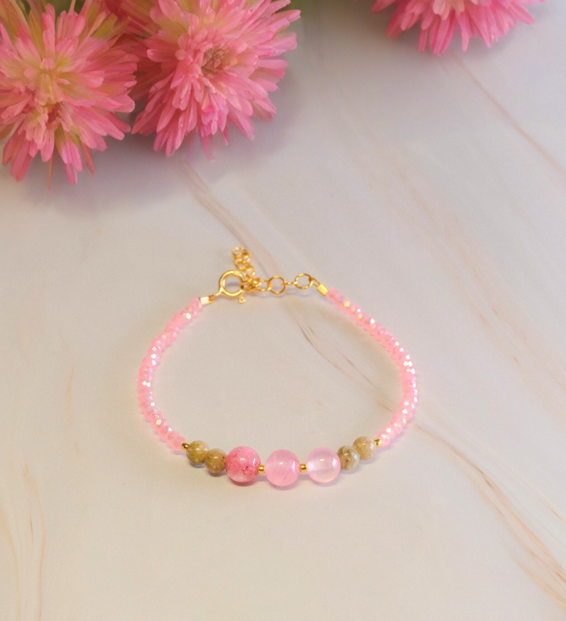 Steinarmband Gelbgold - Vivo Oro - Lovesign - Handmade in Tyrol