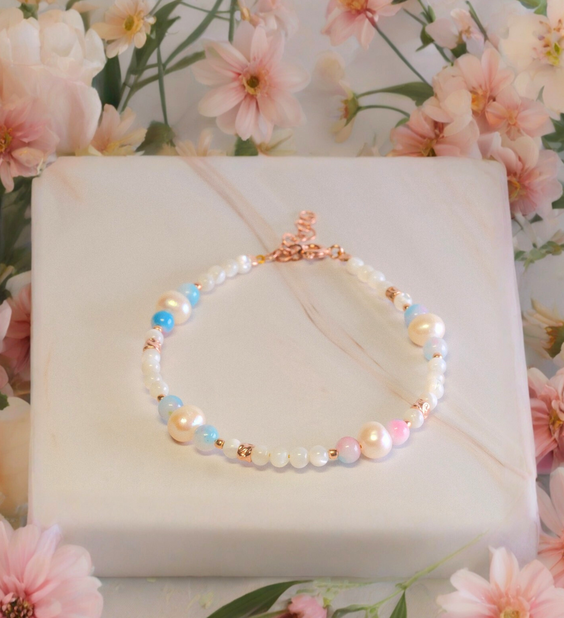 Steinarmband Roségold - Portofino - Lovesign - Handmade in Tyrol