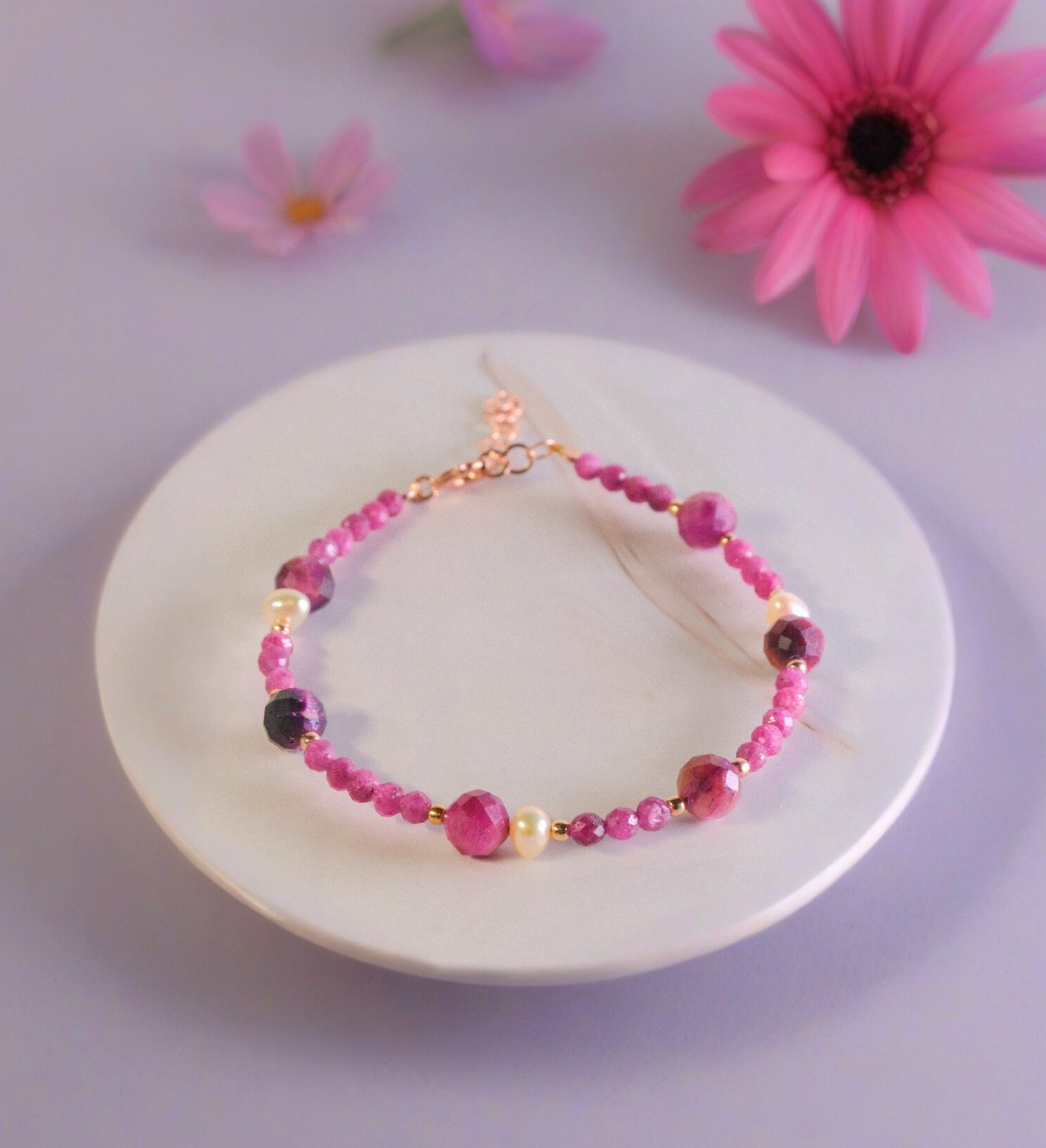 Steinarmband Roségold - Capri - Lovesign - Handmade in Tyrol
