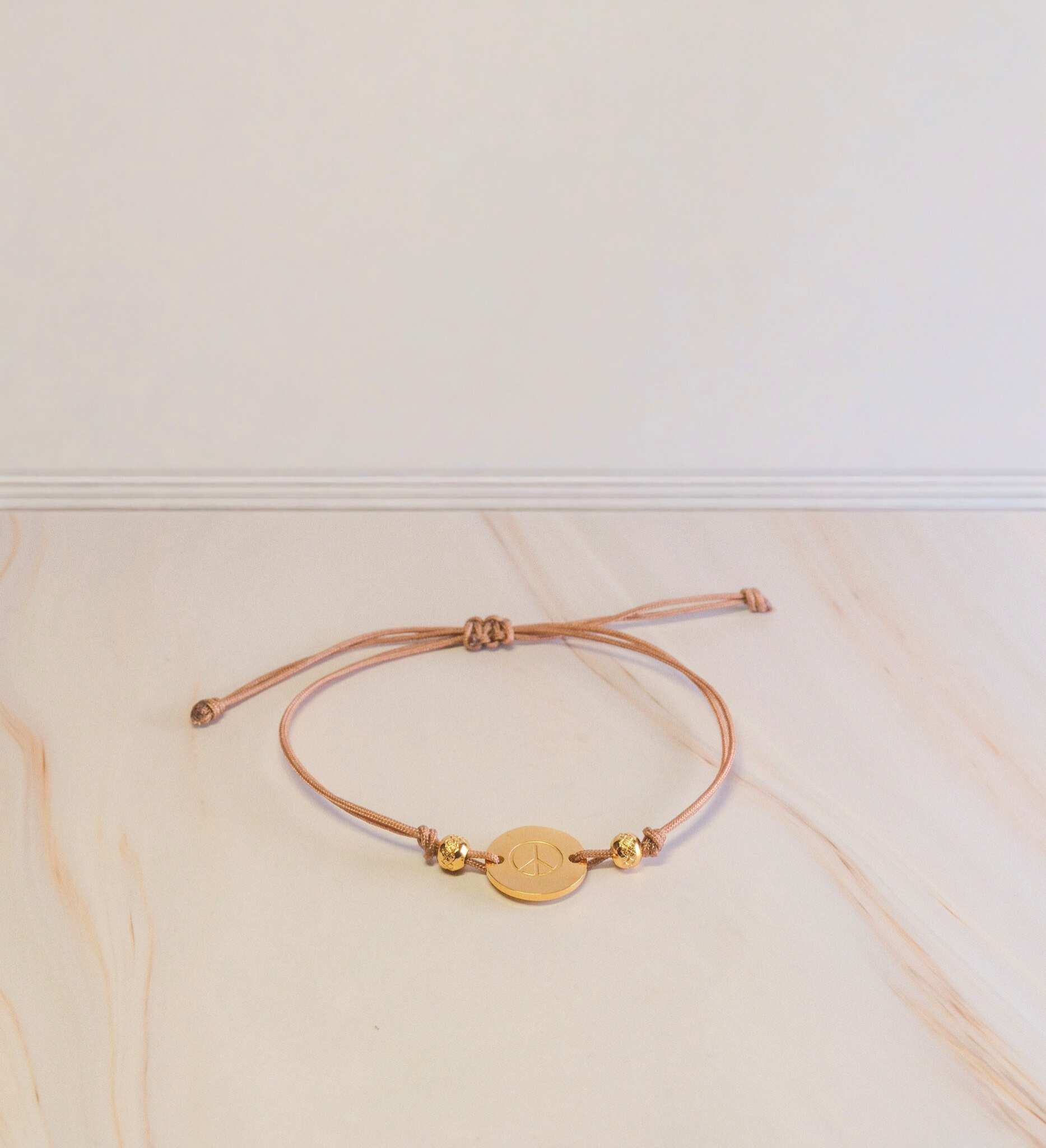 Nylon Armband Peace Gold