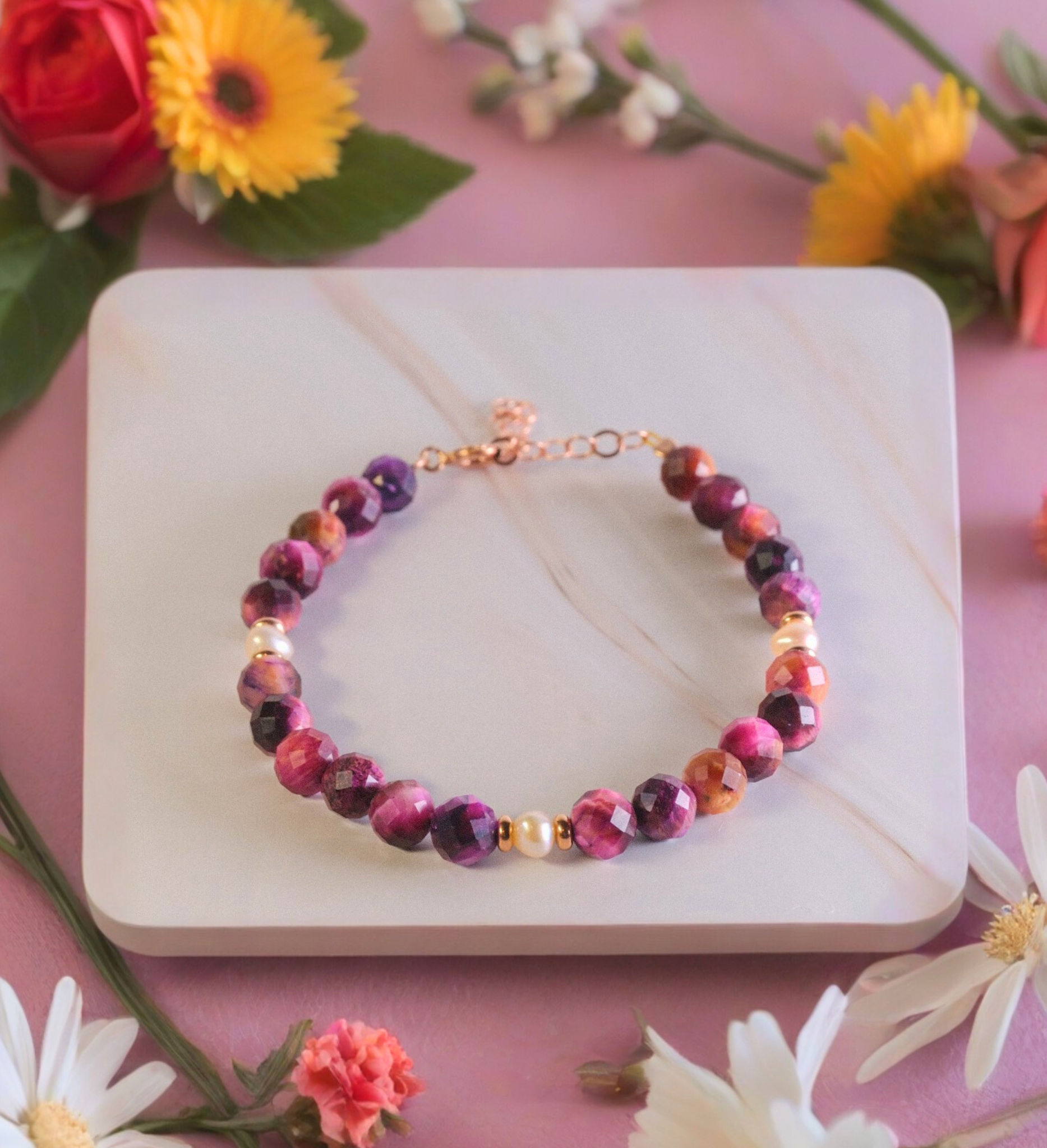 Steinarmband Roségold - Capri - Lovesign - Handmade in Tyrol