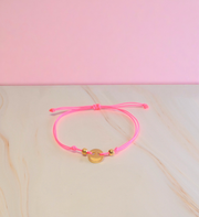 Nylon Armband Smiley Gold