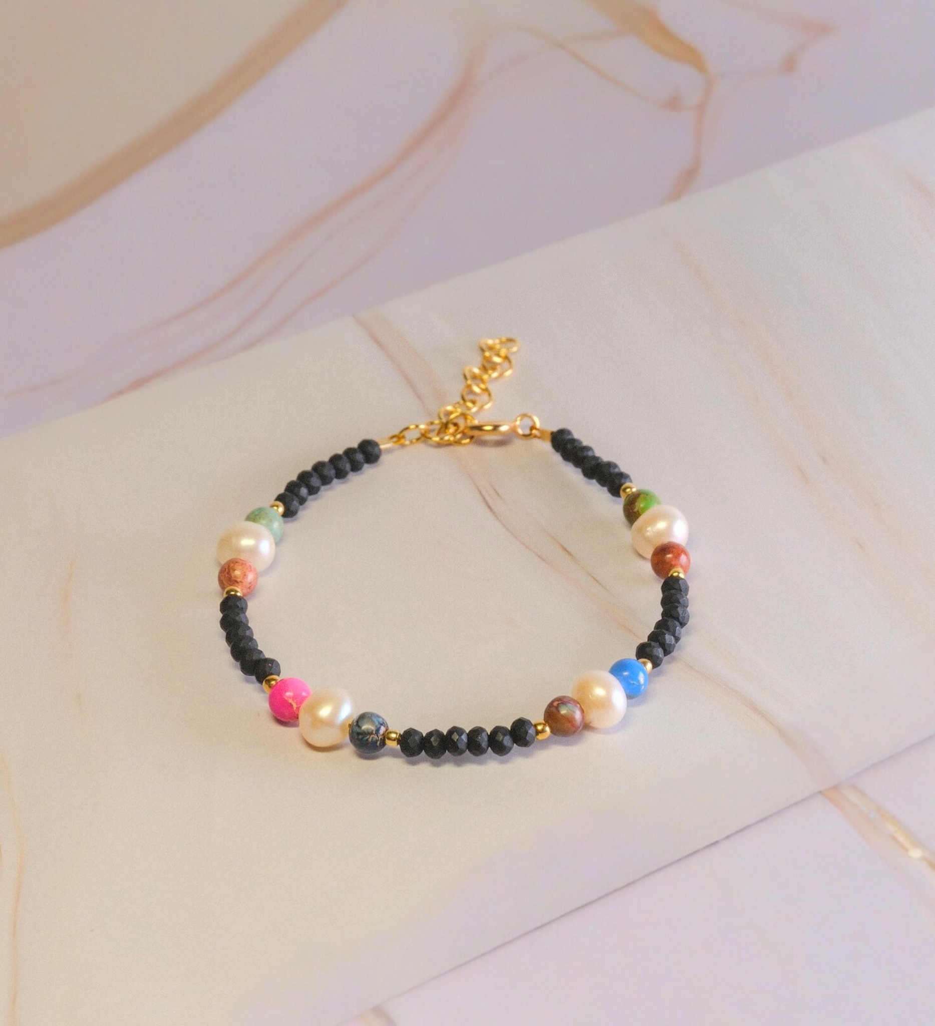 Steinarmband Gelbgold - Gubbio - Lovesign - Handmade in Tyrol