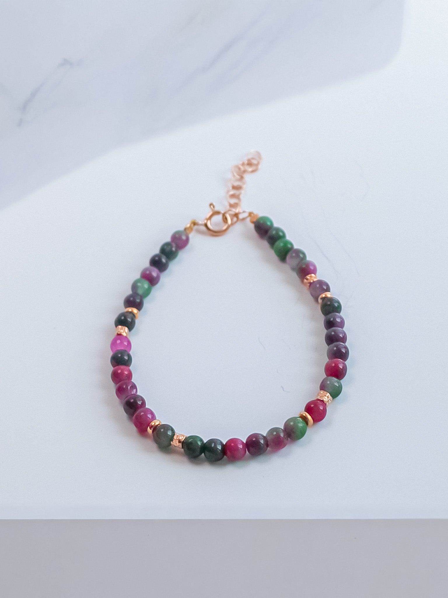 Steinarmband Roségold - Ruby - Lovesign - Handmade in Tyrol