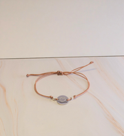 Nylon Armband Heart Silber