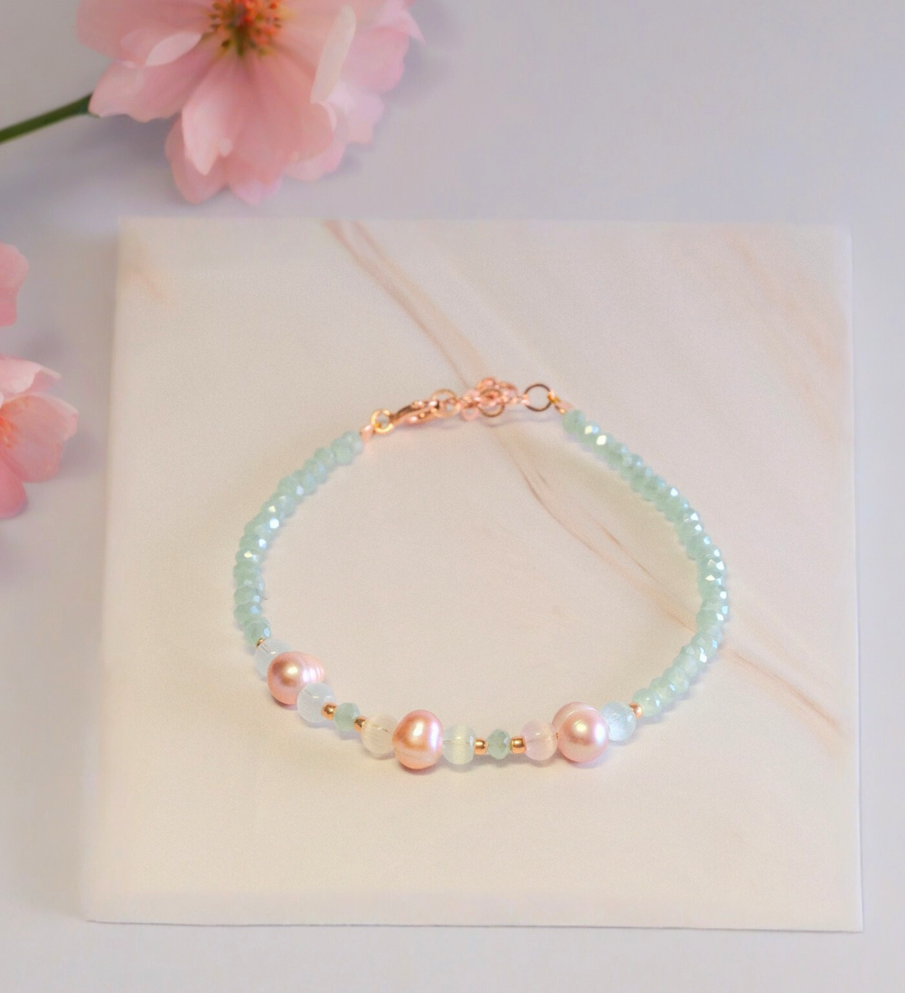 Steinarmband Roségold - Amalfi - Lovesign - Handmade in Tyrol