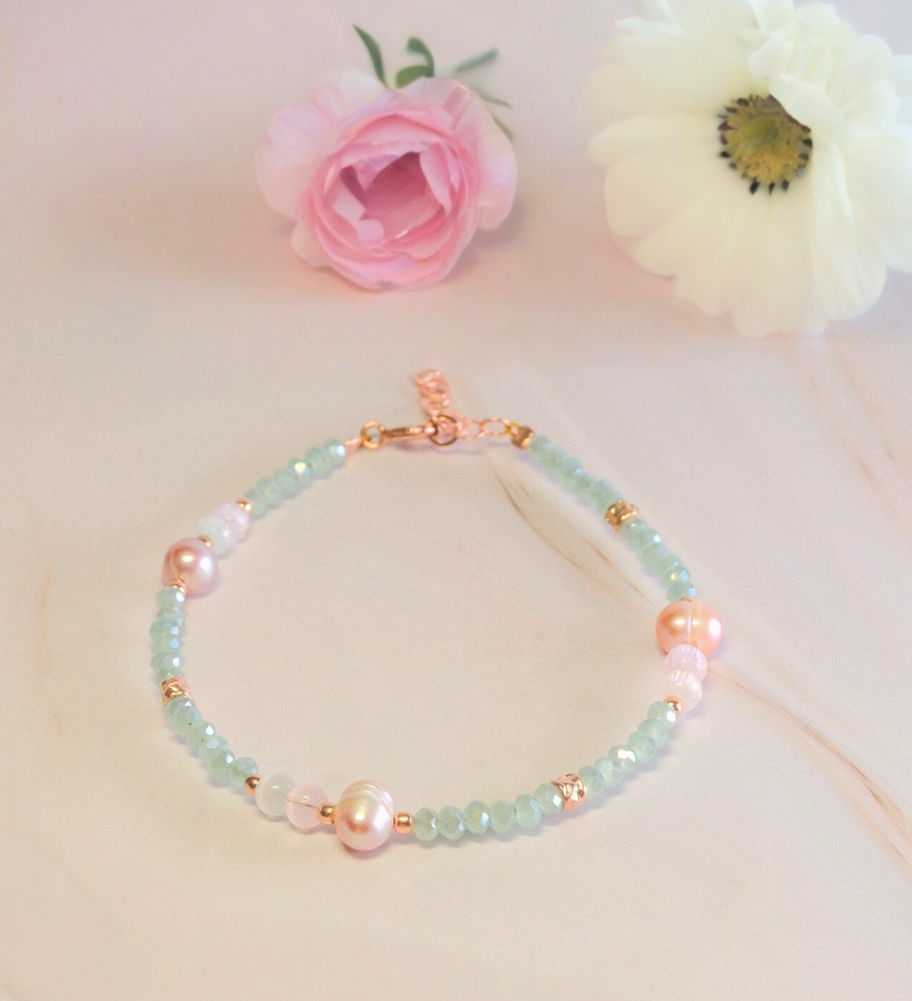 Steinarmband Roségold - Amalfi - Lovesign - Handmade in Tyrol
