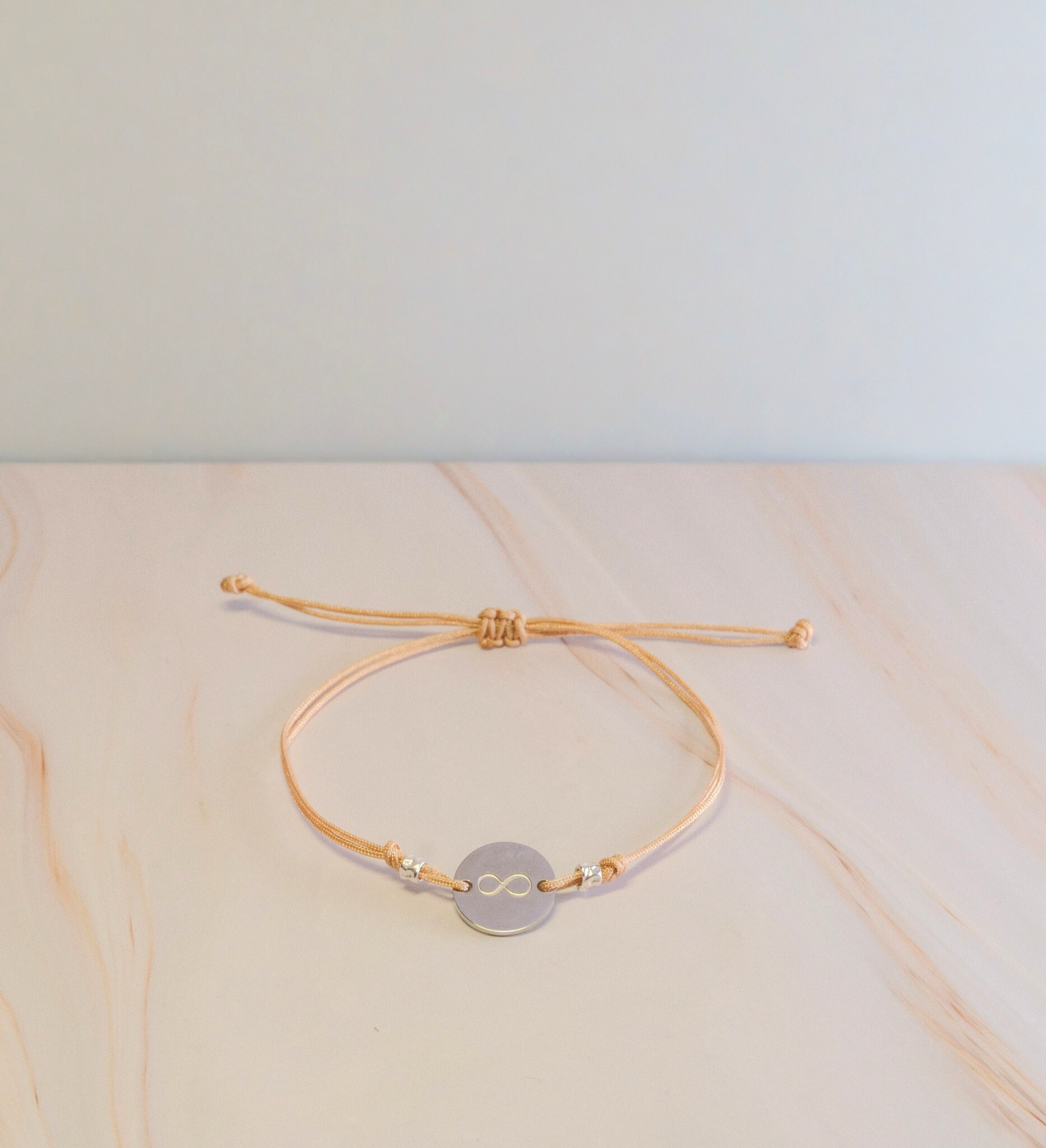 Nylon Armband Infinity Silber