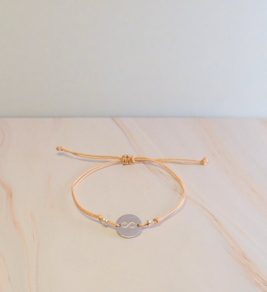 Nylon Armband Infinity Silber