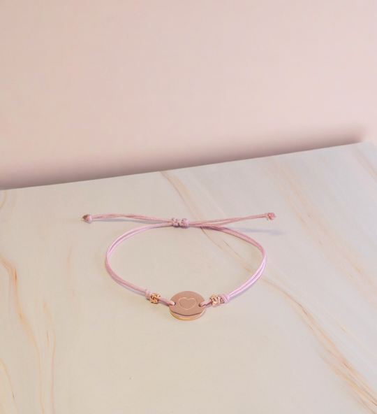 Nylon Armband Heart Roségold