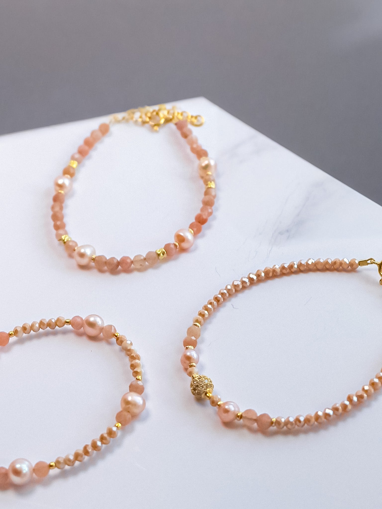 Steinarmband Gelbgold - Aurelia - Lovesign - Handmade in Tyrol