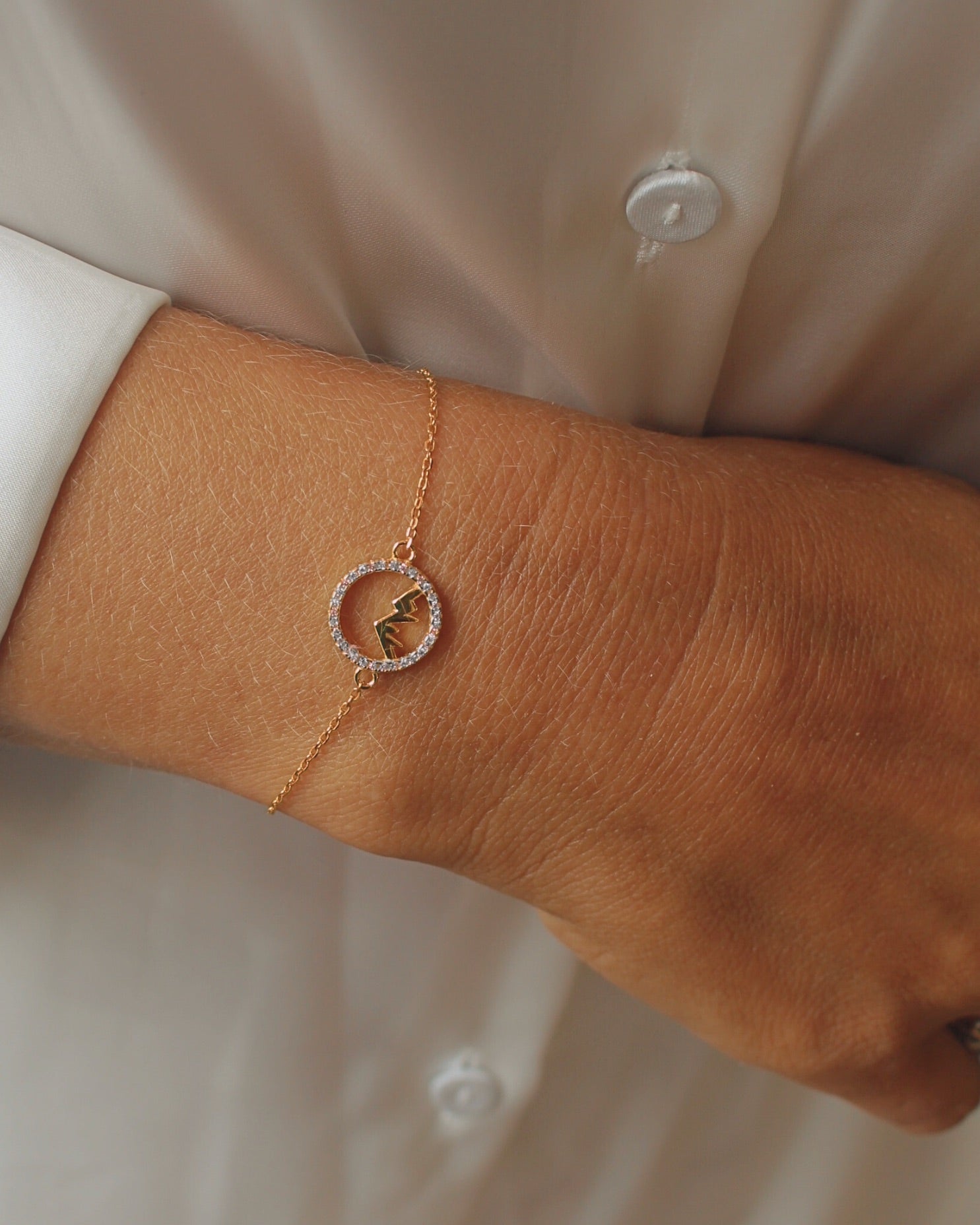 Berg Armband - Glanzvoller Rand Rosèvergoldet