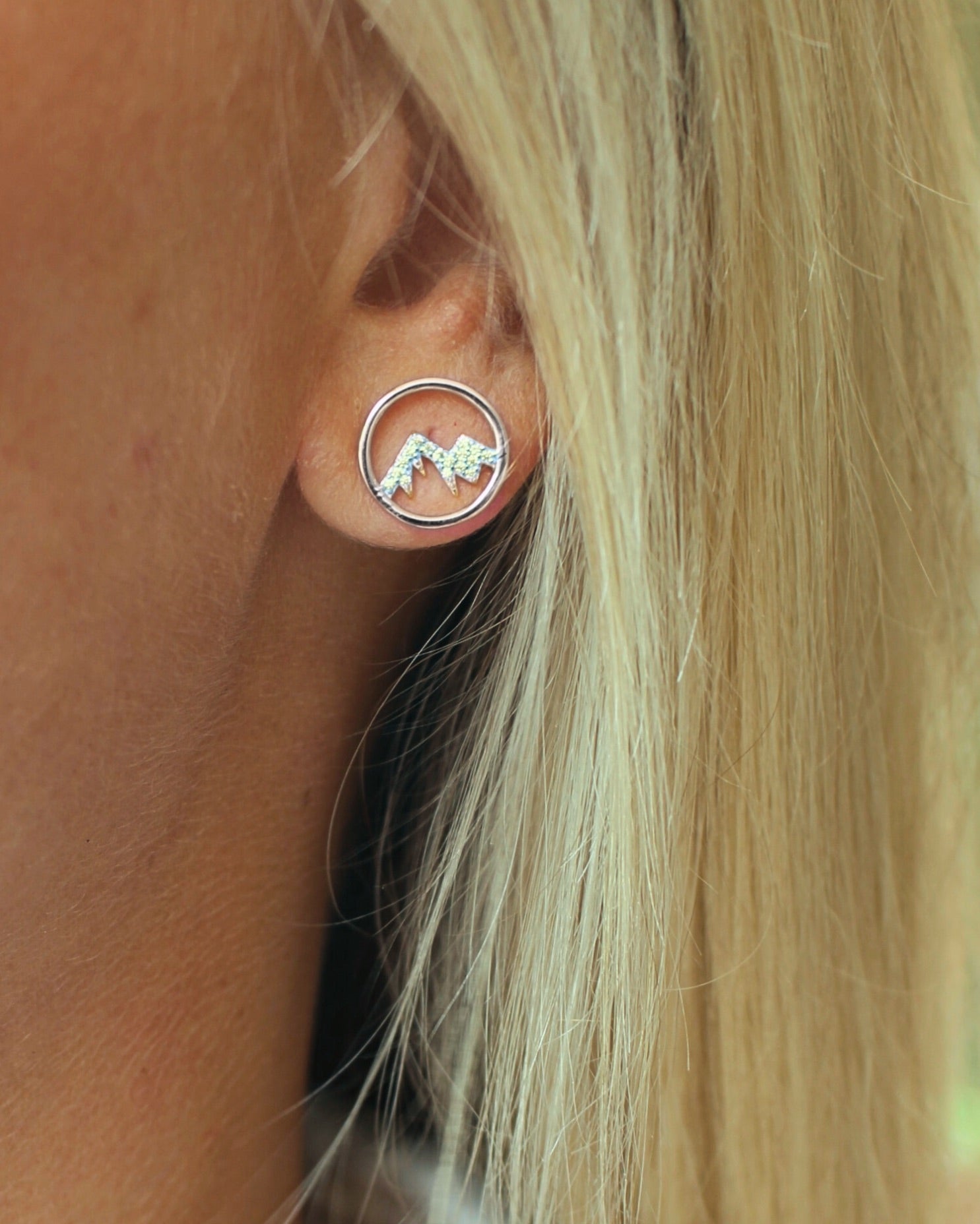 Berg Ohrringe – Glitzernde Berge Silber