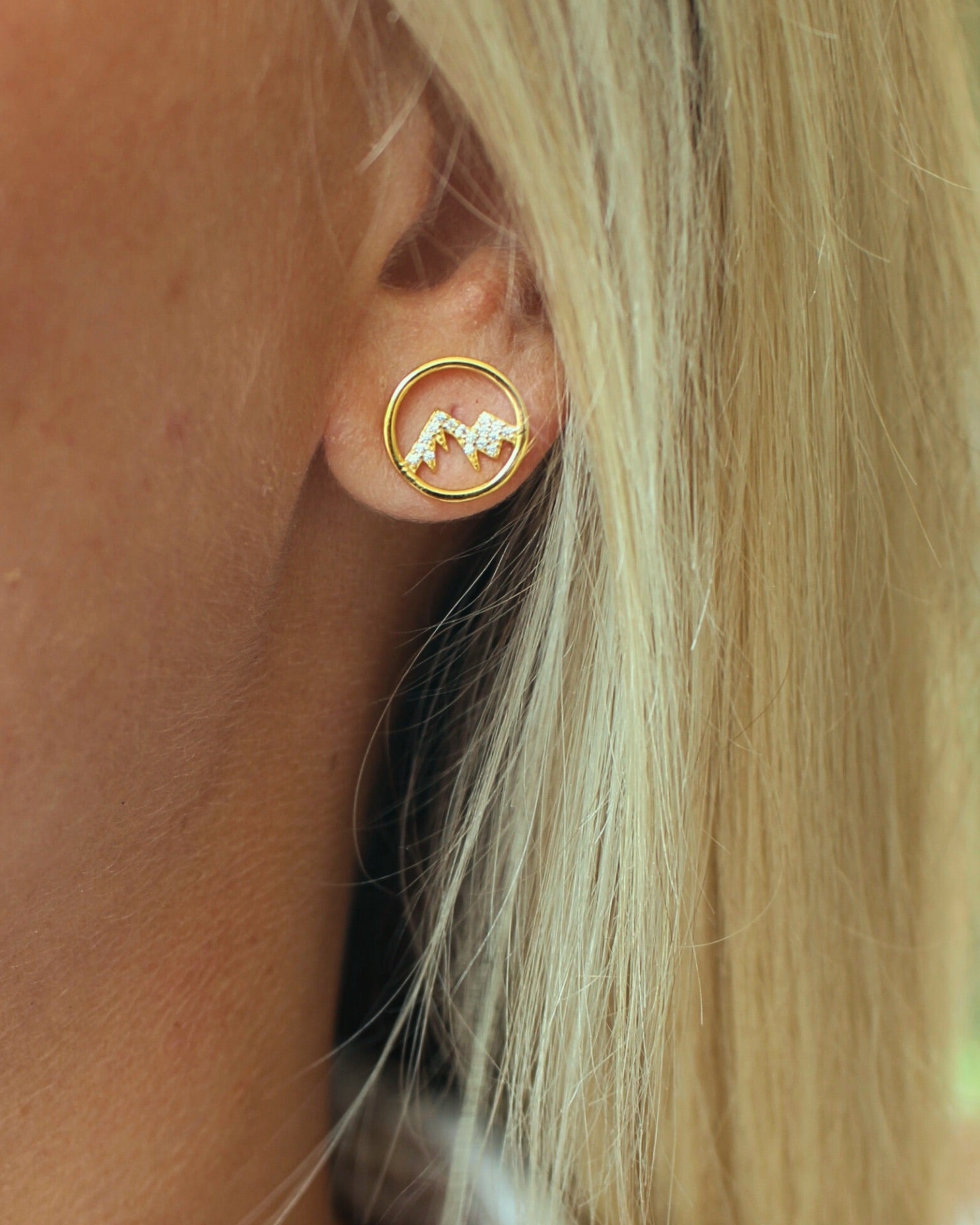 Berg Ohrringe – Glitzernde Berge vergoldet