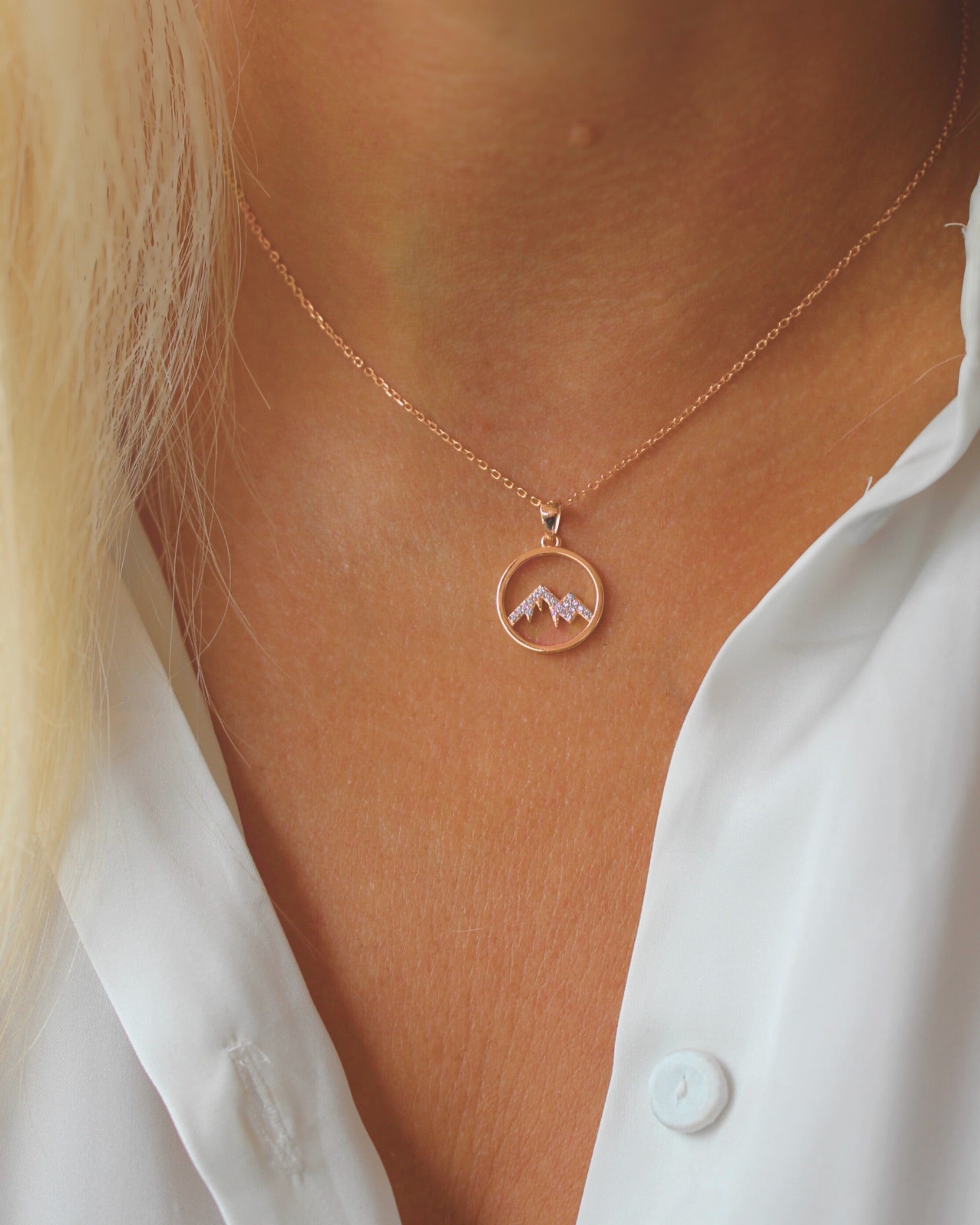 Berghaslkette – Glitzernde Berge Silber rosèvergoldet