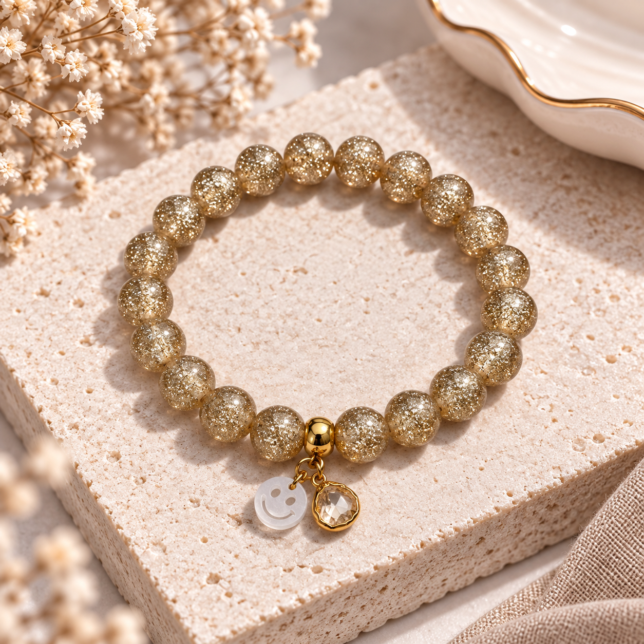 Elastisches Amrband „ SPARKLE“ braun