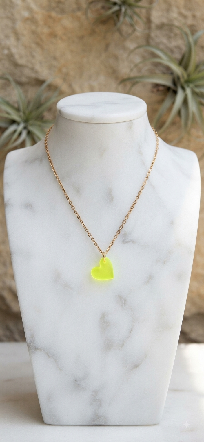 Halskette „Heart“ neon